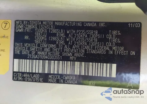 2004 Lexus Rx 330 из США, поврежденный, VIN 2T2GA31U94C003551